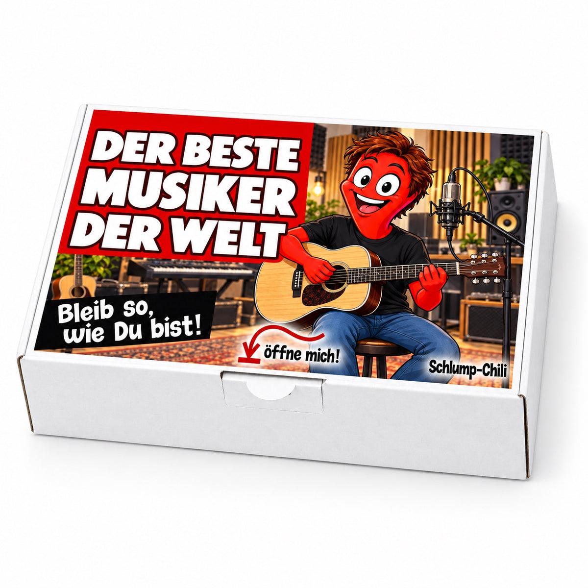 Der beste Musiker der Welt – weiße Geschenkbox, Schrägansicht