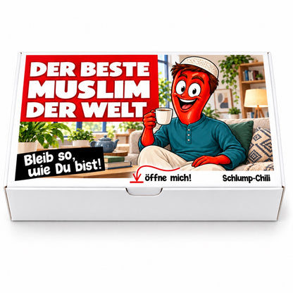 Der beste Muslim der Welt – weiße Geschenkbox, Vorderansicht