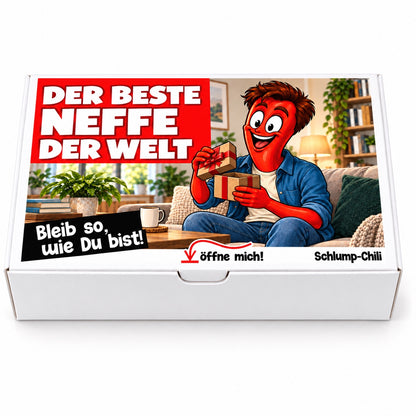 Der beste Neffe der Welt – weiße Geschenkbox, Vorderansicht