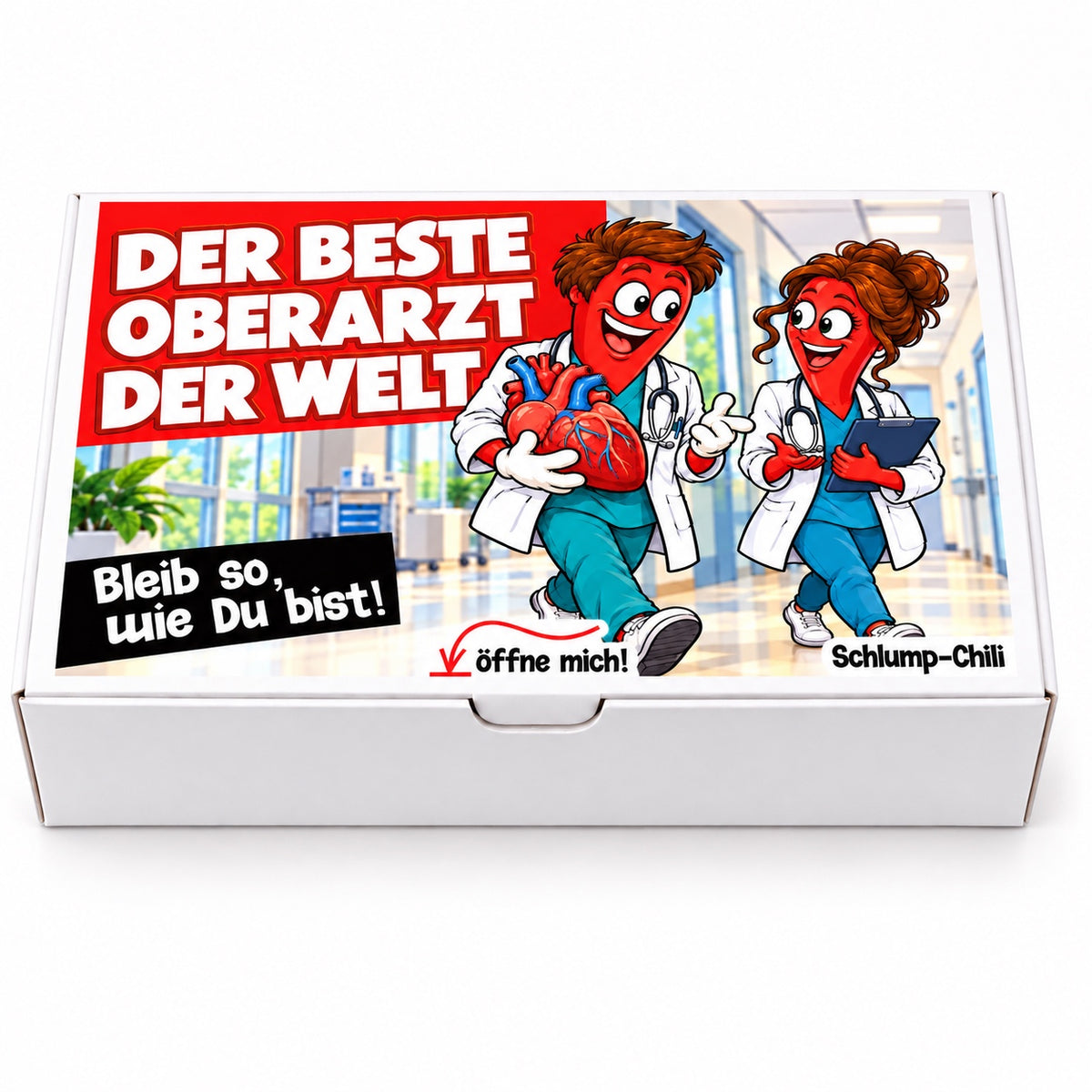 Der beste Oberarzt der Welt – Geschenkbox Vorderansicht