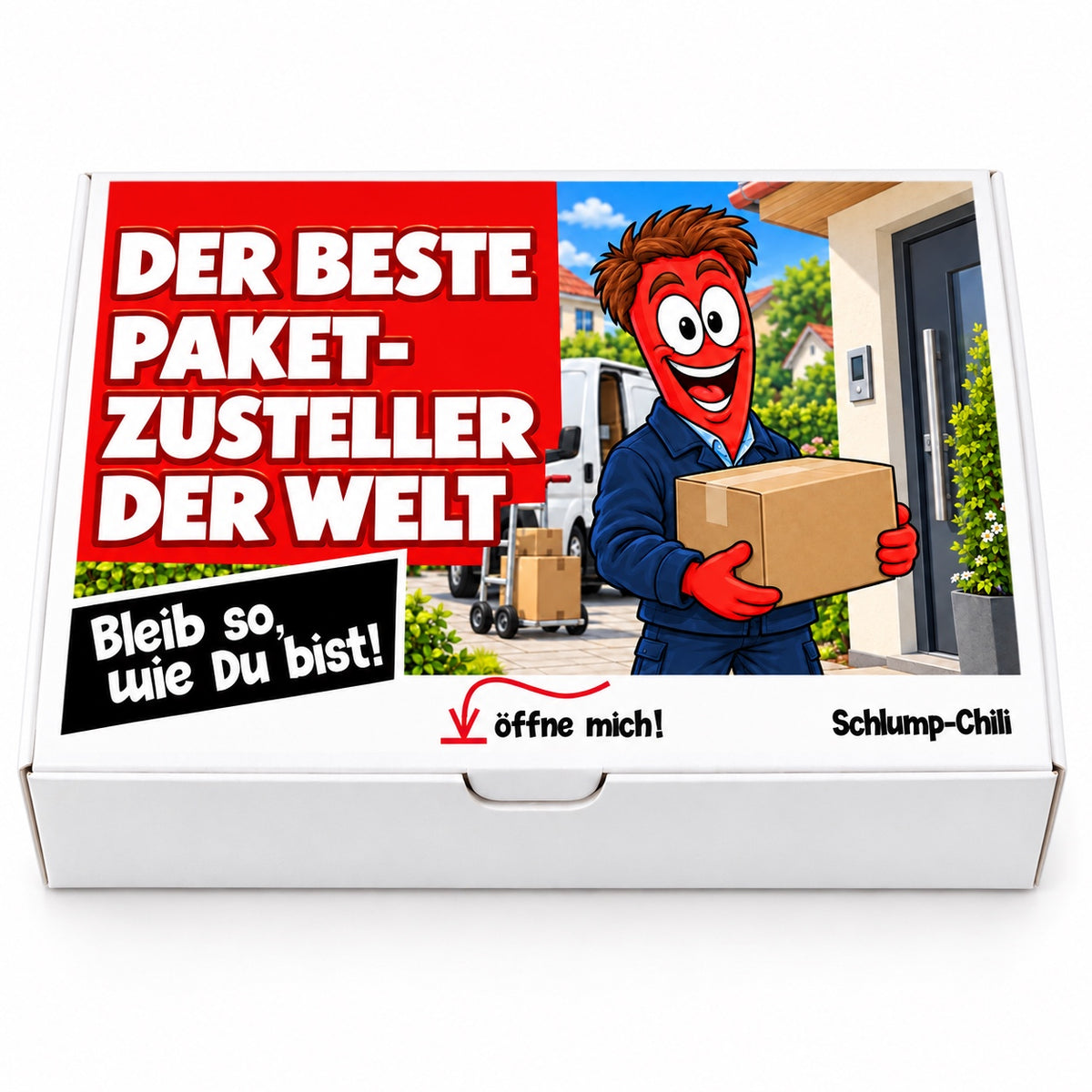 Der beste Paketzusteller der Welt – Geschenkbox Vorderansicht