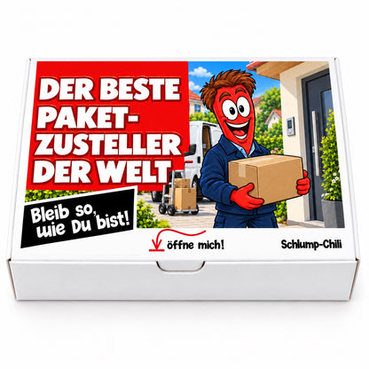 Der beste Paketzusteller der Welt – Geschenkbox Vorderansicht