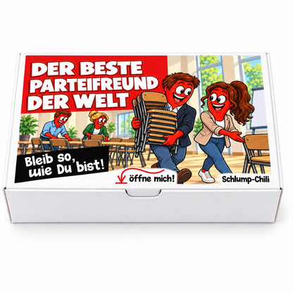 Der beste Parteifreund der Welt – Geschenkbox Vorderansicht
