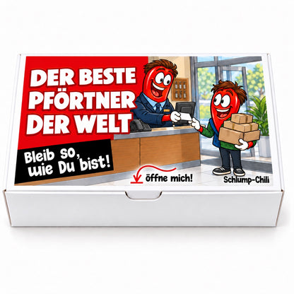 Der beste Pförtner der Welt – Geschenkschachtel frontal
