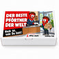 Der beste Pförtner der Welt – Geschenkschachtel frontal