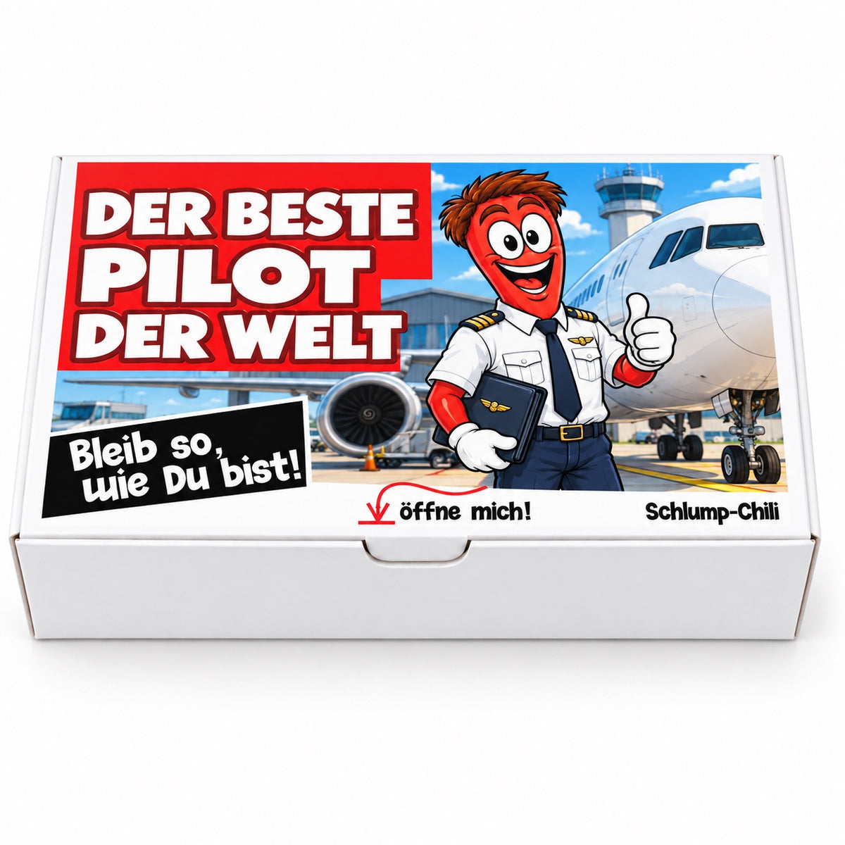Der beste Pilot der Welt – Geschenkbox Vorderansicht