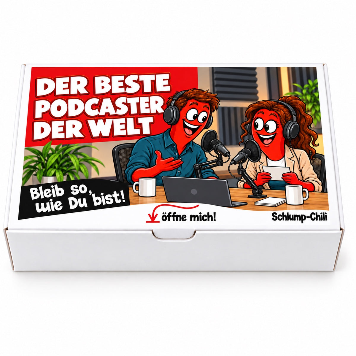 Der beste Podcaster der Welt – Geschenkbox Vorderansicht