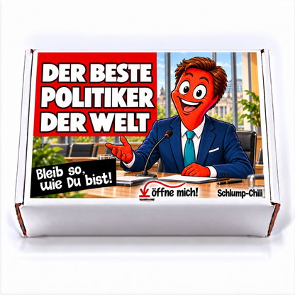 Der beste Politiker der Welt – weiße Geschenkbox, Vorderansicht