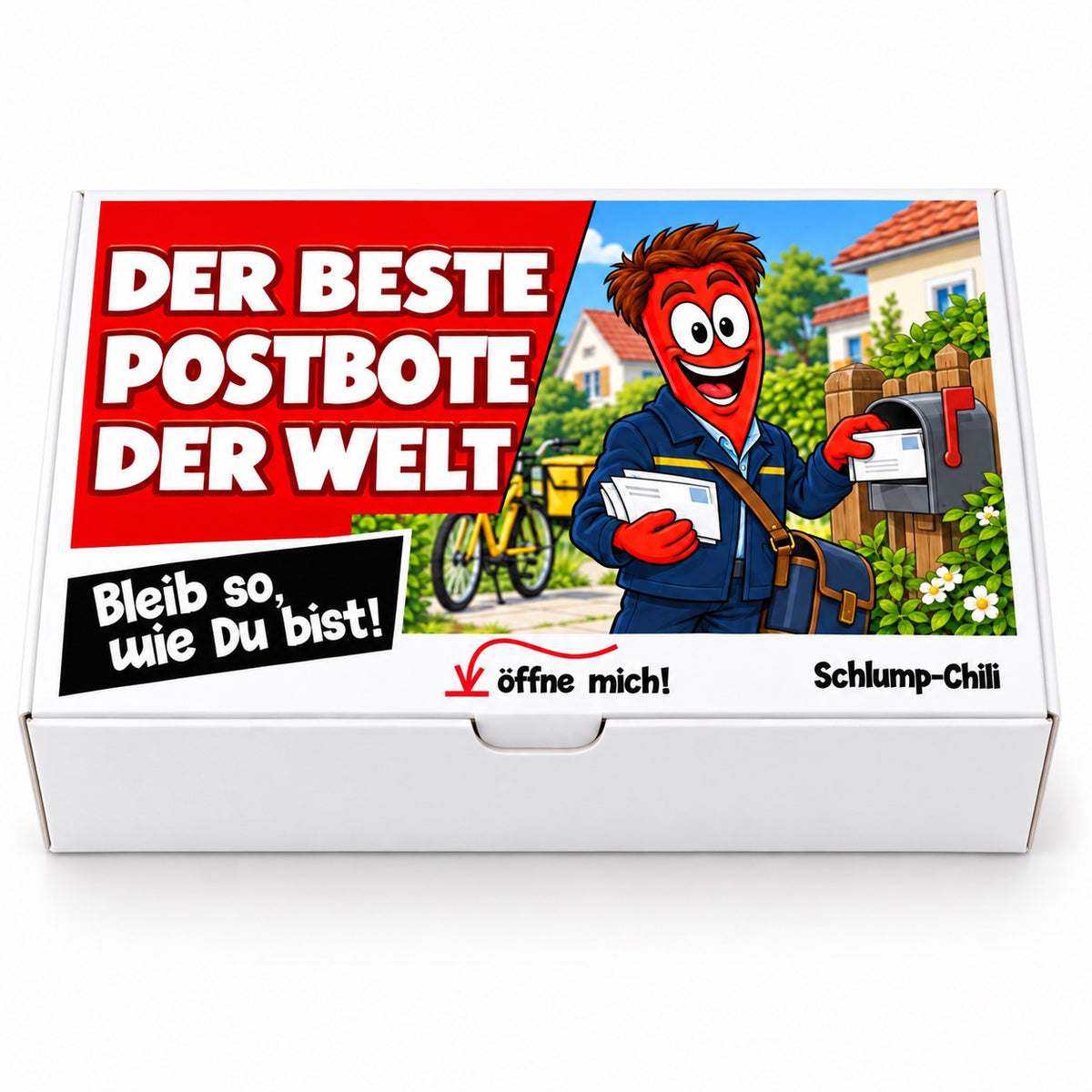 Der beste Postbote der Welt – Geschenkbox Vorderansicht