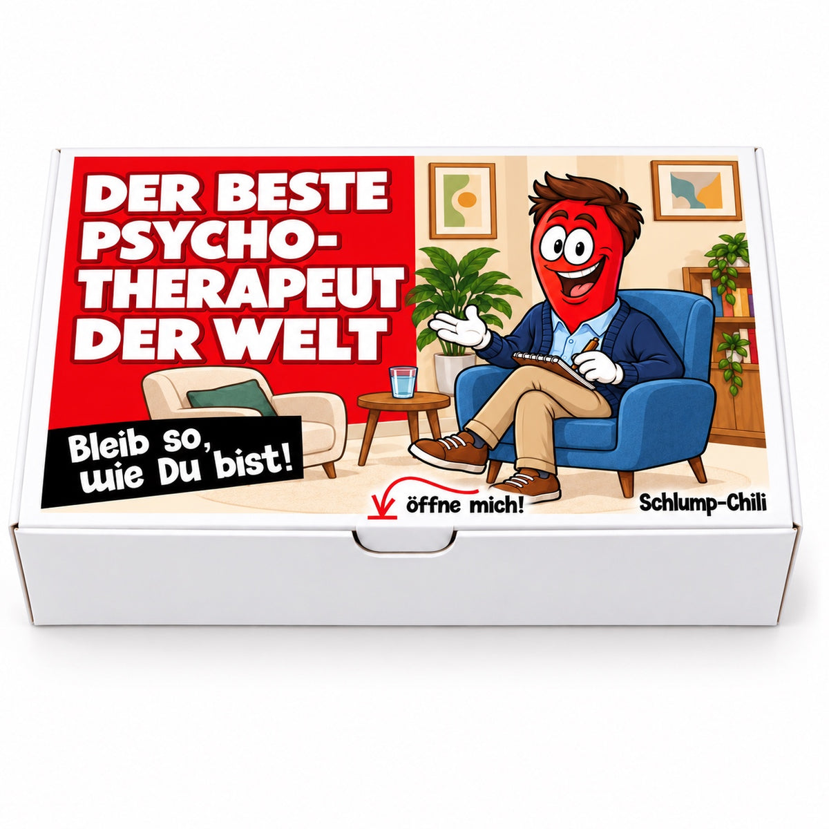 Der beste Psychotherapeut der Welt – Geschenkschachtel frontal