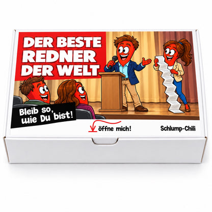 Der beste Redner der Welt – Geschenkbox Vorderansicht