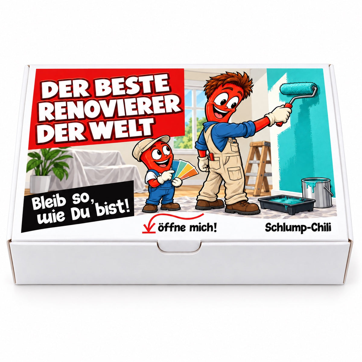Der beste Renovierer der Welt – weiße Geschenkbox, Vorderansicht
