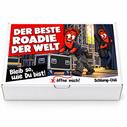 Der beste Roadie der Welt – weiße Geschenkbox, Vorderansicht