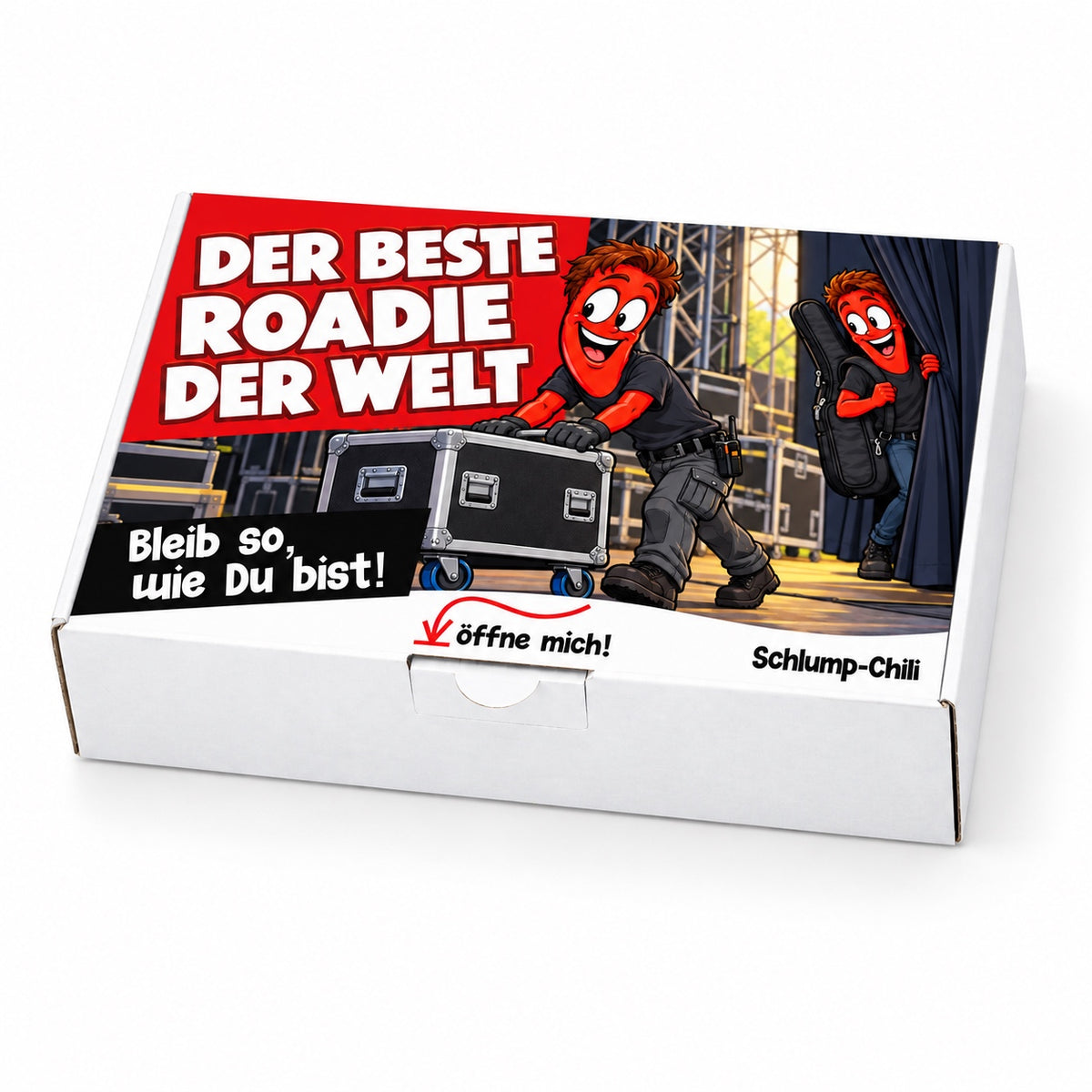 Der beste Roadie der Welt – weiße Geschenkbox, Schrägansicht
