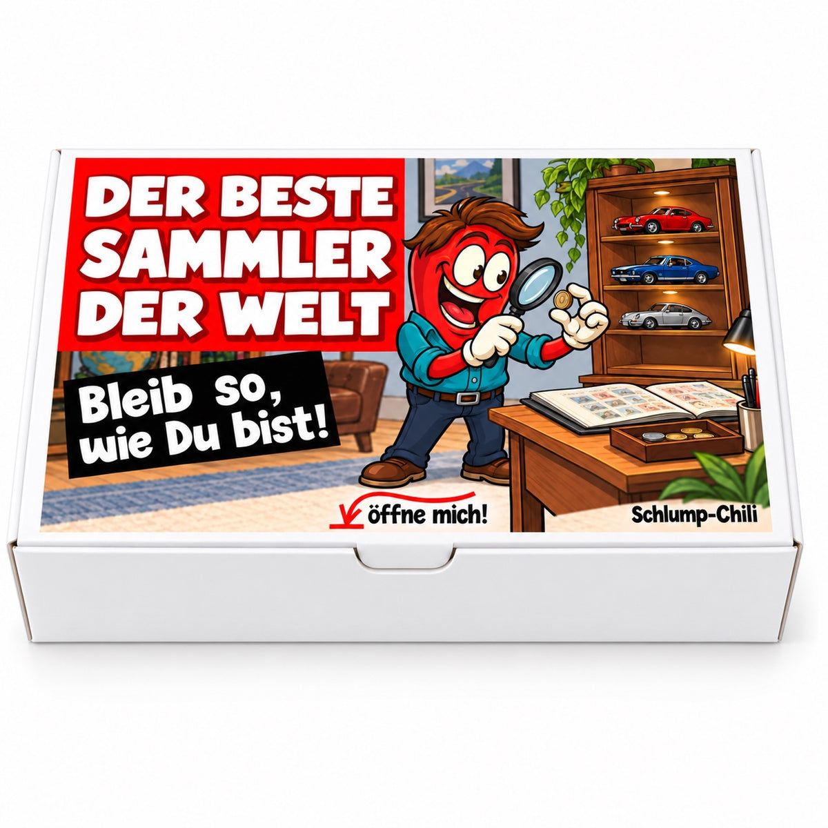 Der beste Sammler der Welt – Frontansicht der Chili-Geschenkbox