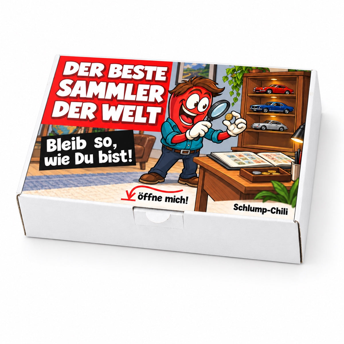 Der beste Sammler der Welt – Schrägansicht der Chili-Geschenkbox