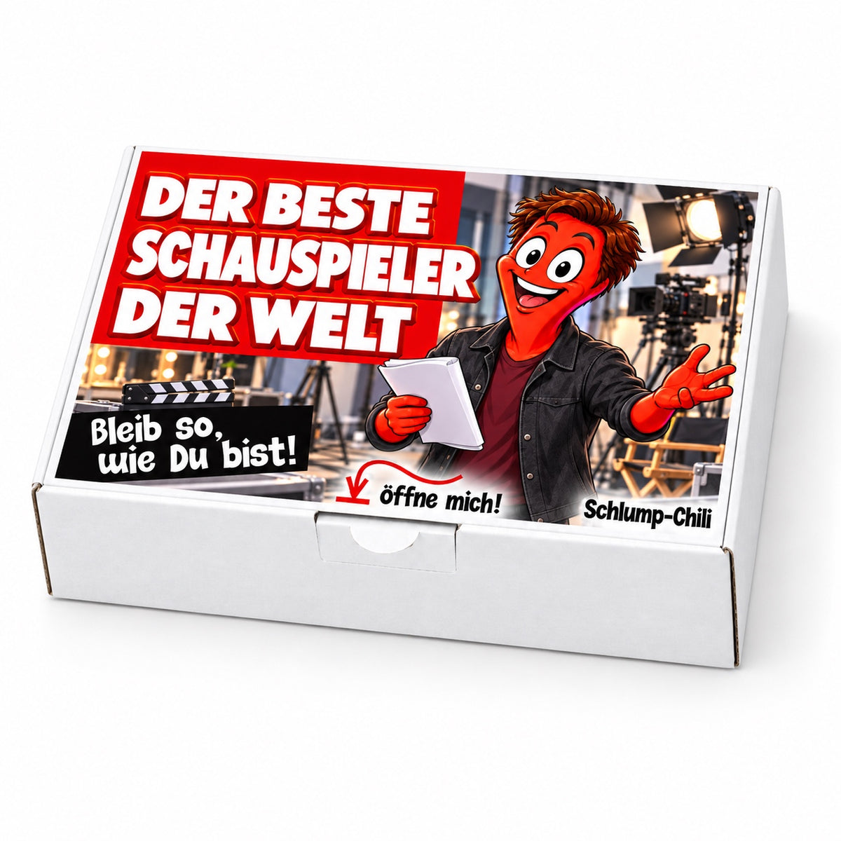 Der beste Schauspieler der Welt – weiße Geschenkbox, Schrägansicht