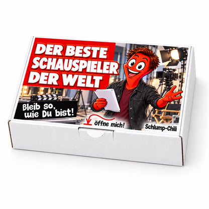 Der beste Schauspieler der Welt – weiße Geschenkbox, Schrägansicht
