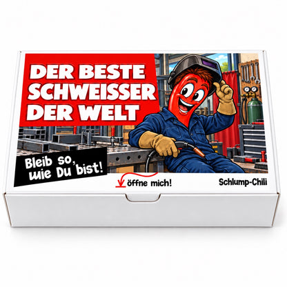 Der beste Schweißer der Welt – Geschenkbox Vorderansicht