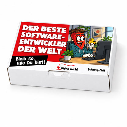 Der beste Softwareentwickler der Welt – Geschenkschachtel schräg