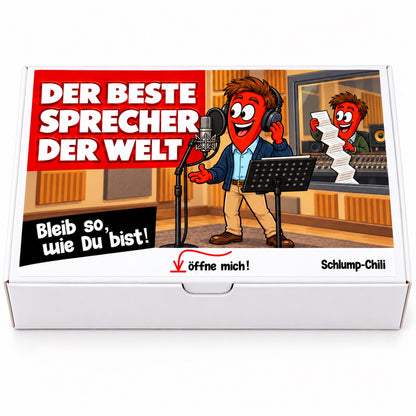 Der beste Sprecher der Welt – Geschenkbox Vorderansicht