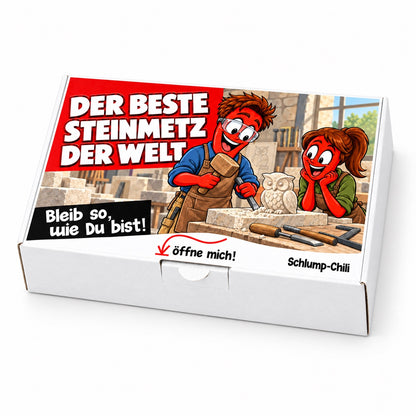 Der beste Steinmetz der Welt – weiße Geschenkbox, Schrägansicht