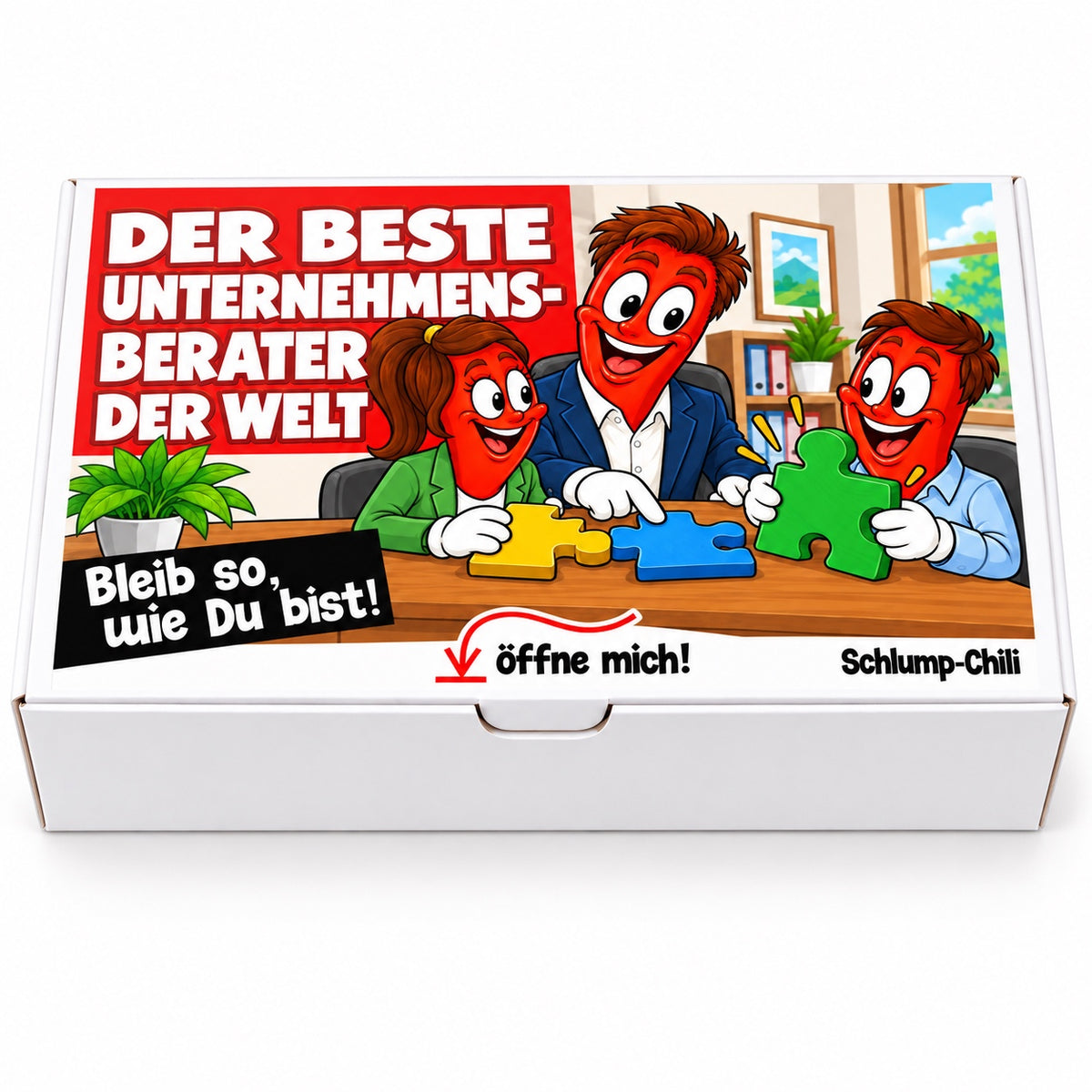 Der beste Unternehmensberater der Welt – Geschenkbox Vorderansicht