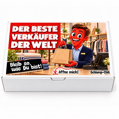 Der beste Verkäufer der Welt – weiße Geschenkbox, Vorderansicht