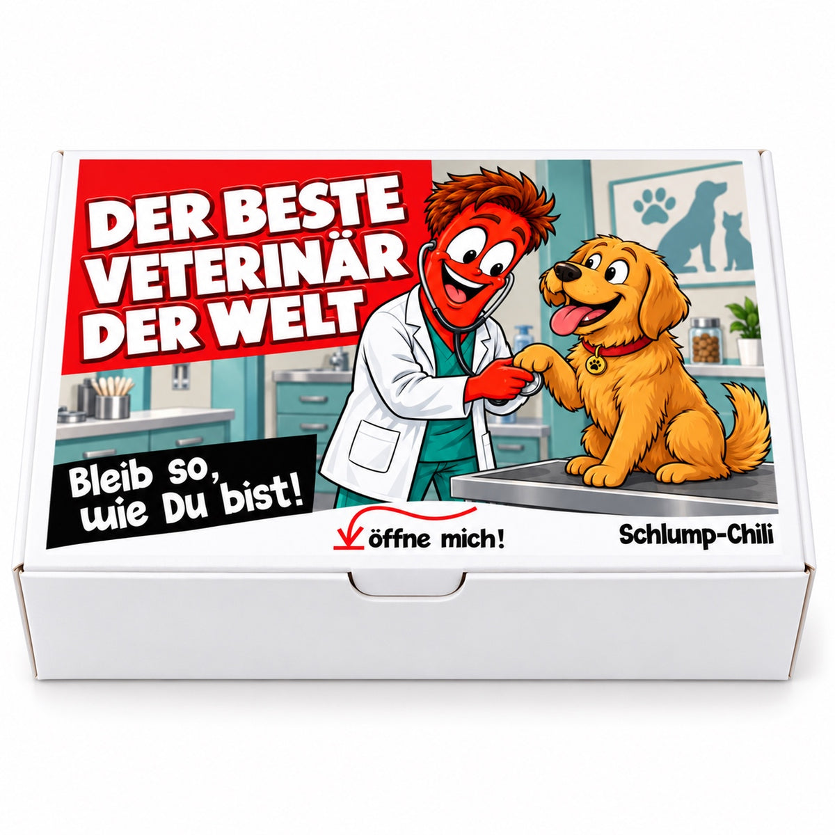 Der beste Veterinär der Welt – weiße Geschenkbox, Vorderansicht