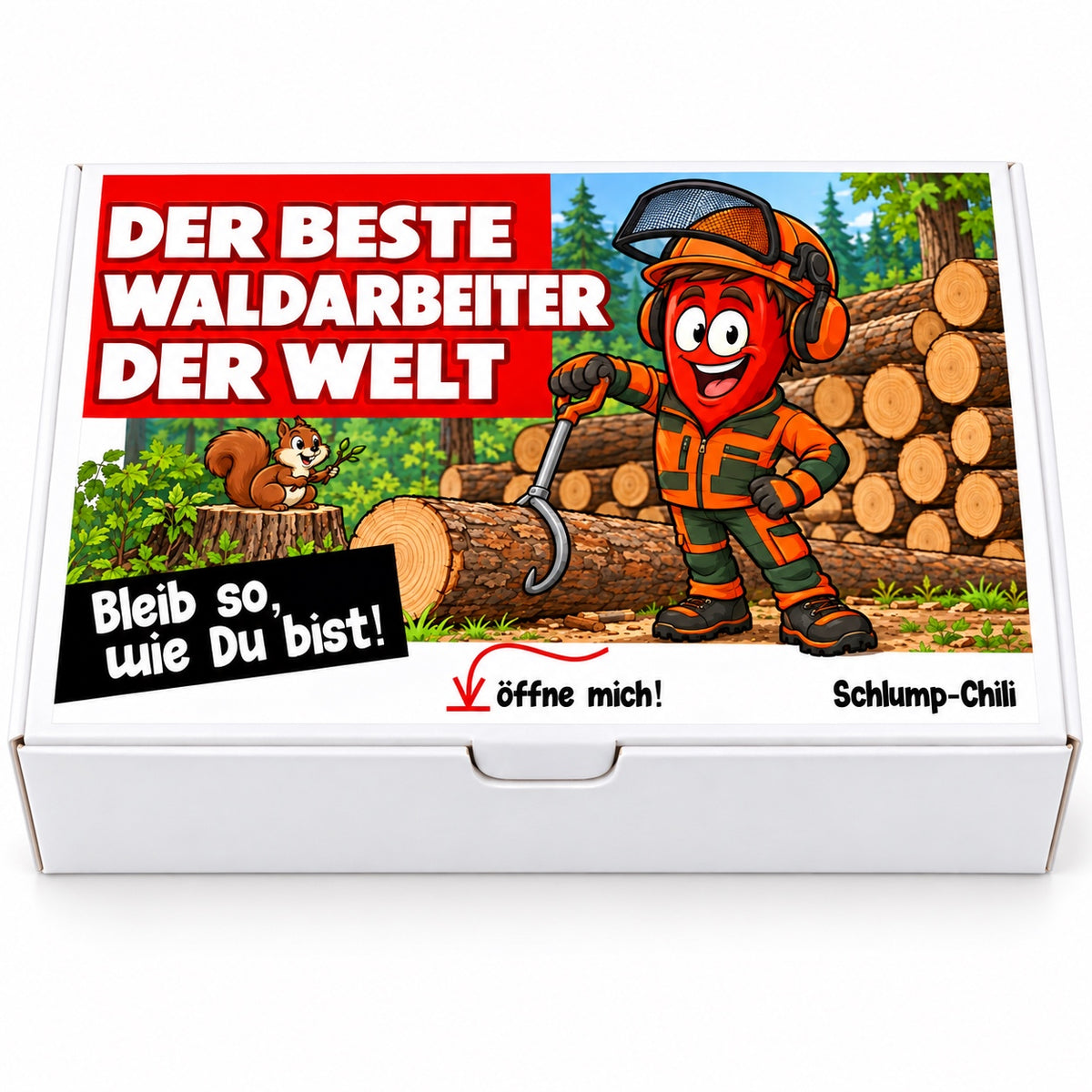 Der beste Waldarbeiter der Welt – Geschenkbox Vorderansicht