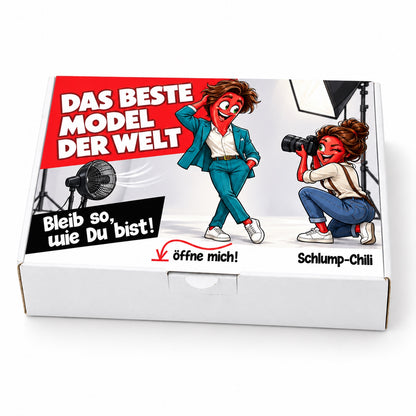 Das beste Model der Welt – weiße Geschenkbox, Schrägansicht