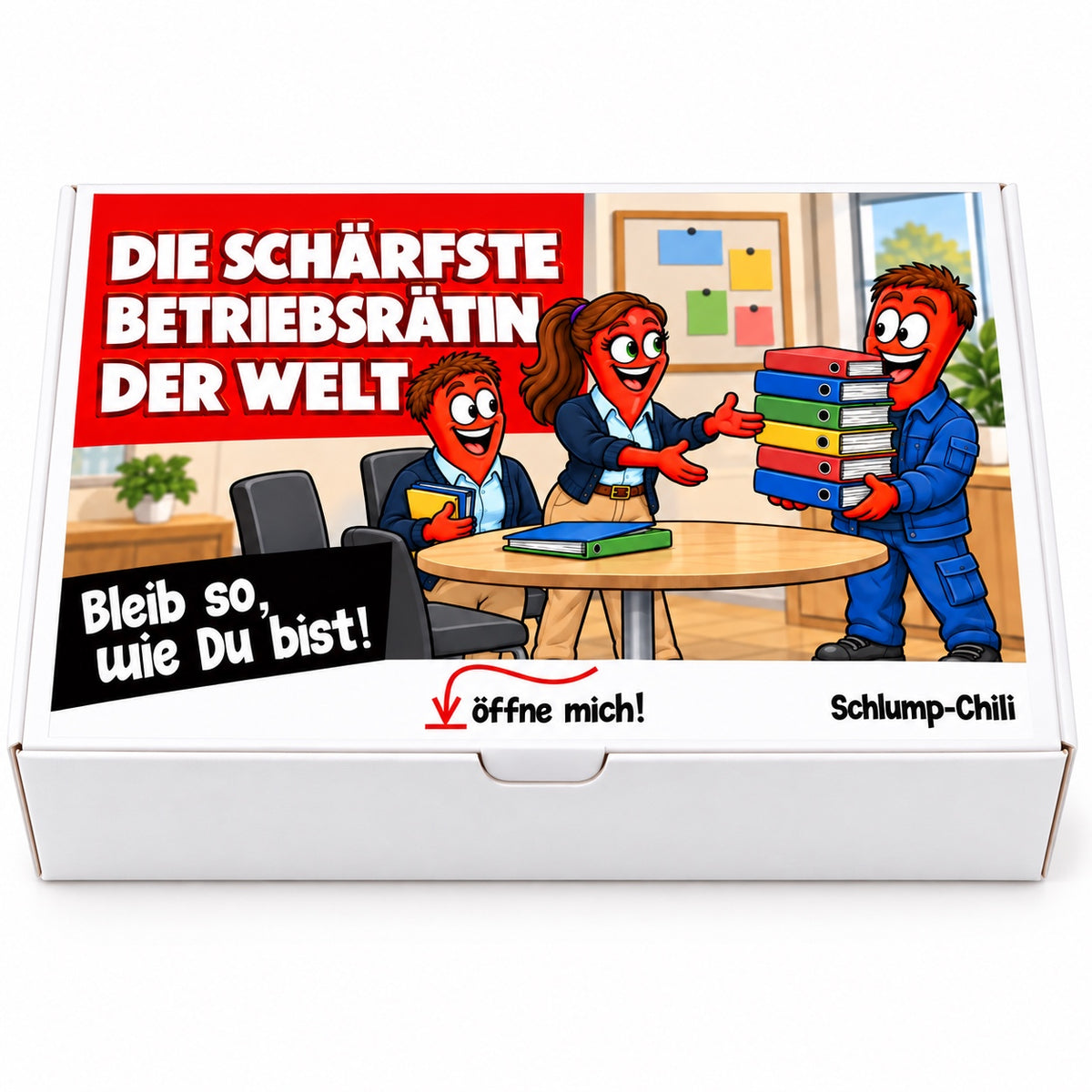 Die schärfste Betriebsrätin der Welt – Geschenkbox Vorderansicht