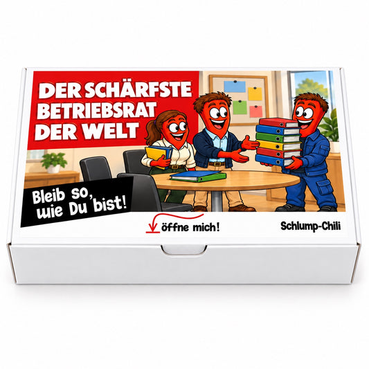 Der schärfste Betriebsrat der Welt – Geschenkbox Vorderansicht