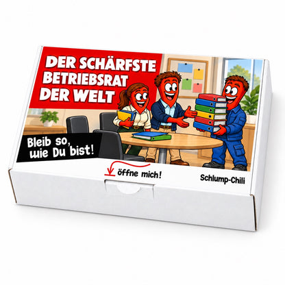 Der schärfste Betriebsrat der Welt – Geschenkbox Schrägansicht