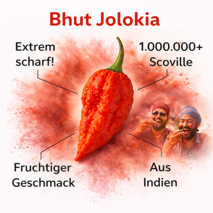 Frische Geister Chili (Naga Bhut Jokokia, extrem scharf)