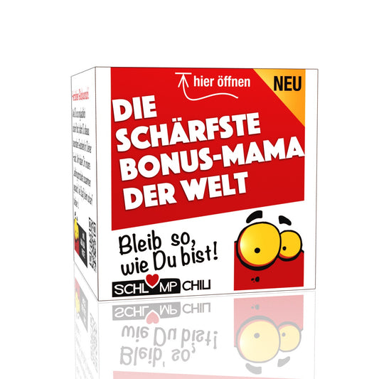 Die schärfste Bonus-Mama der Welt - Ein witziges Geschenk Set für die Stiefmutter, Schwiegermutter & Adoptivmutter