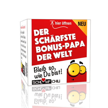 Der schärfste Bonus-Papa der Welt - Ein witziges Geschenk Set für den Stiefvater, Schwiegervater & Adoptivvater