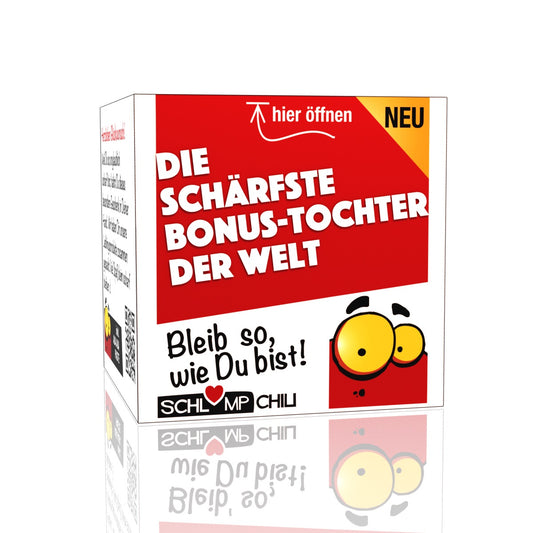 Die schärfste Bonus-Tochter der Welt - Ein witziges Geschenk Set für die Stieftochter, Schwiegertochter & Adoptivtochter