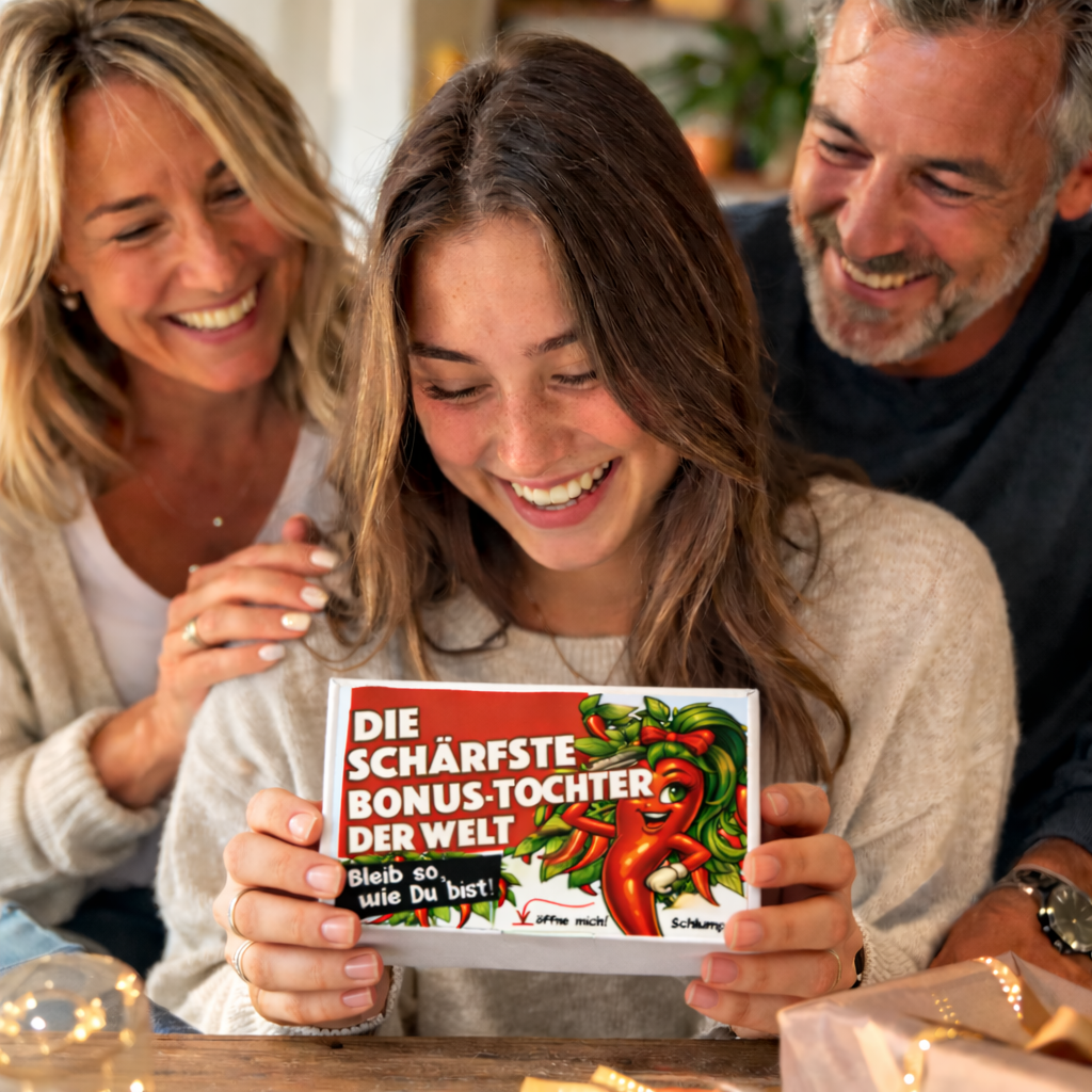 Die schärfste Bonus-Tochter der Welt - Ein witziges Geschenk Set für die Stieftochter, Schwiegertochter & Adoptivtochter