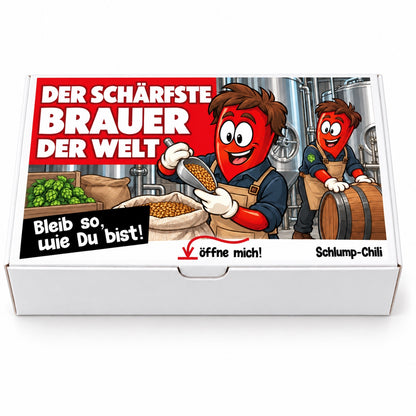 Der schärfste Brauer der Welt – Geschenkbox Vorderansicht