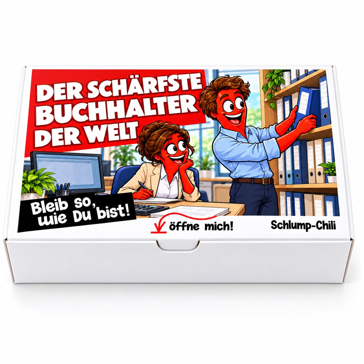 Der schärfste Buchhalter der Welt – Geschenkbox Vorderansicht