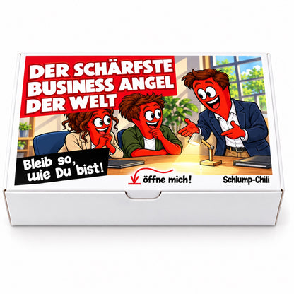 Der schärfste Business Angel der Welt – weiße Geschenkbox, Vorderansicht