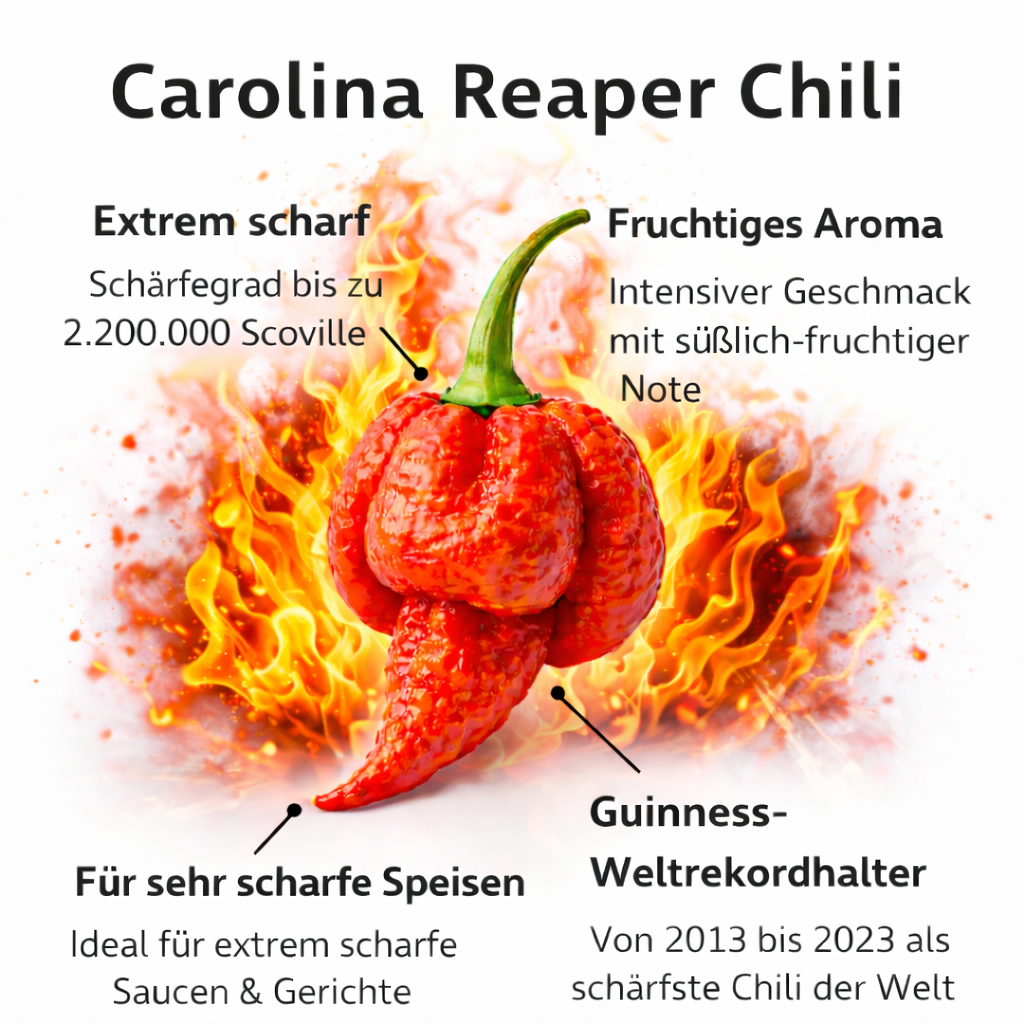 Frische Carolina Reaper Chili (extrem scharf)