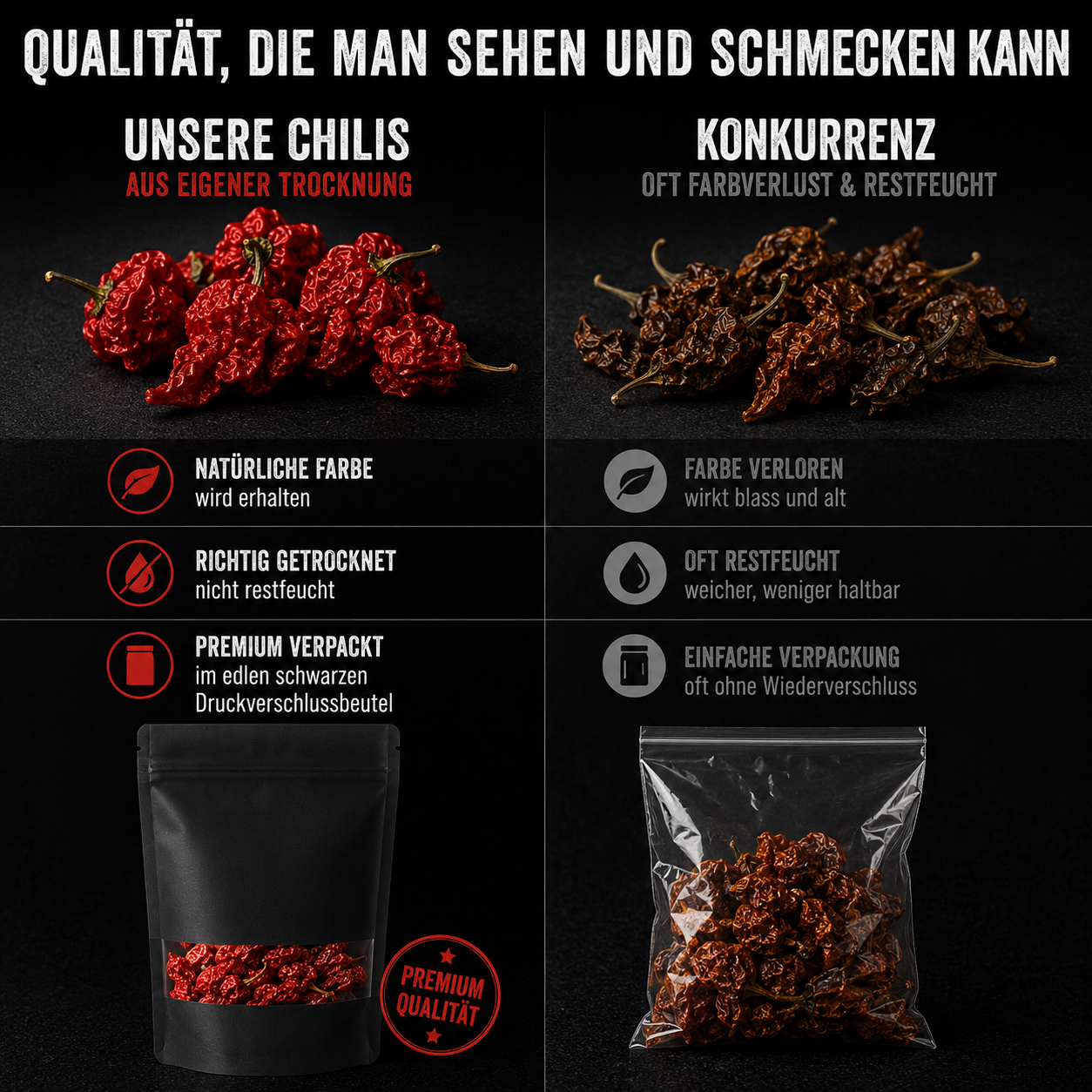 Dry Reaper - Getrocknete Carolina Reaper Chili im Aromaschutzbeutel