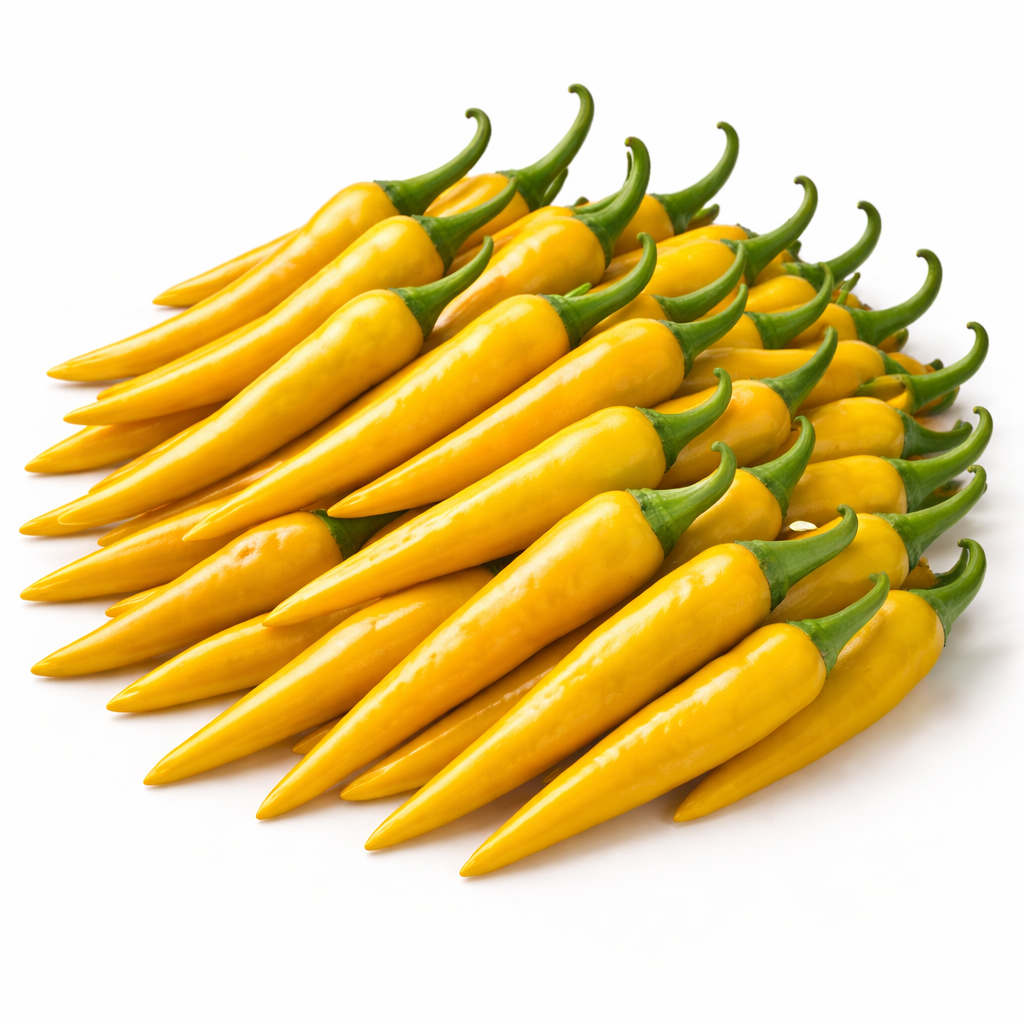 Frische Cayenne Chili (rot, gelb, grün)