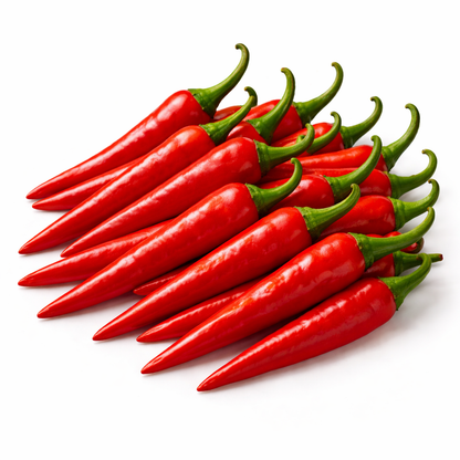 Frische Cayenne Chili (rot, gelb, grün)