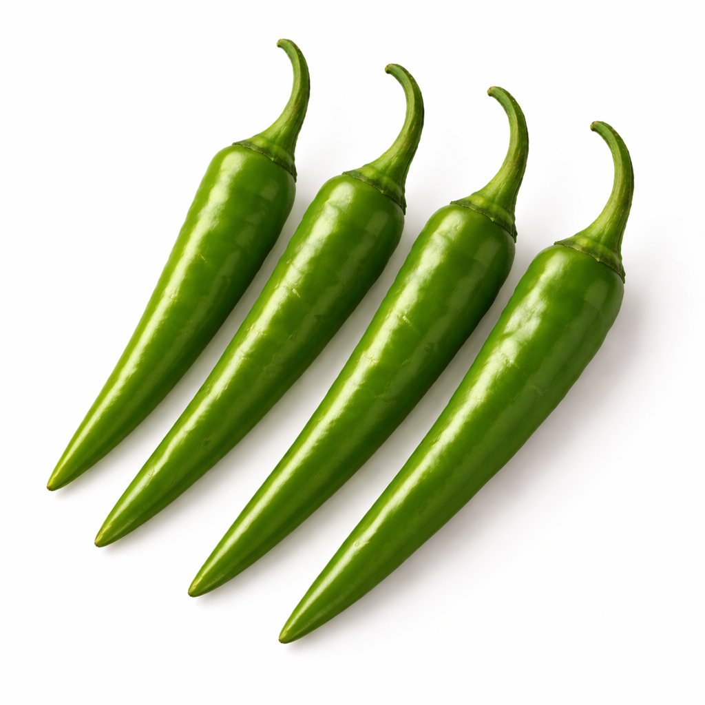 Frische Cayenne Chili (rot, gelb, grün)