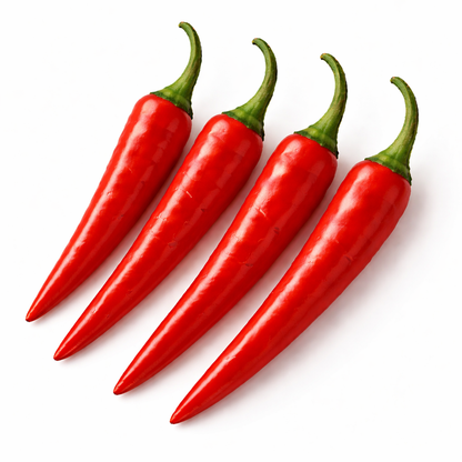 Frische Cayenne Chili (rot, gelb, grün)