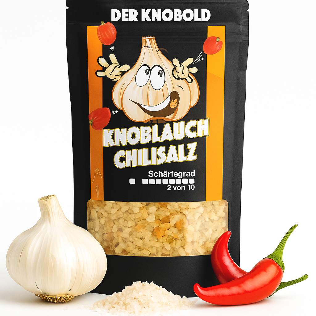 DER KNOBOLD Knoblauch Chili Gewürzsalz Nachfüllpack für Gewürzmühlen 80g