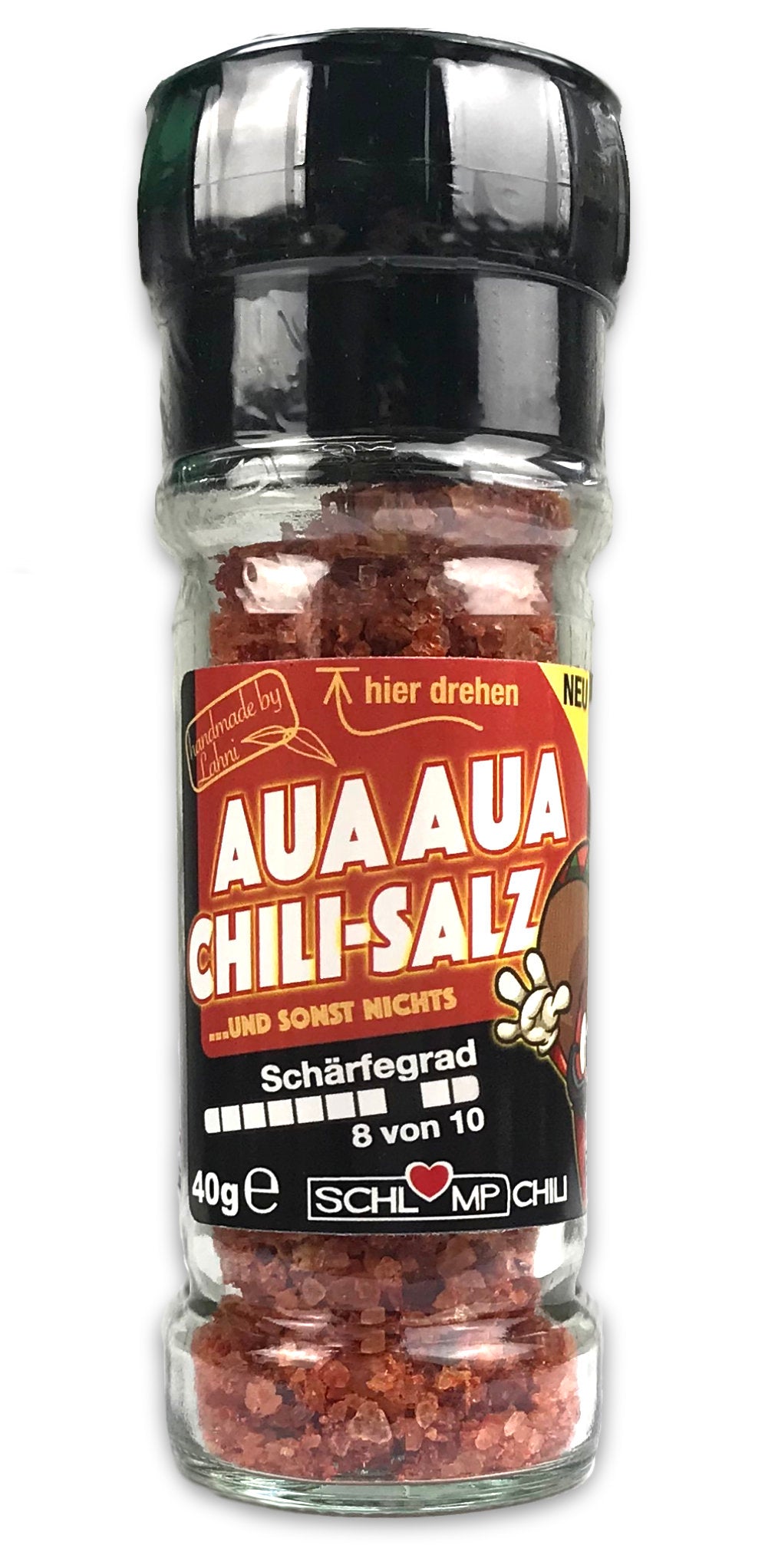 scharfe Chili Gewürzsalz Mühle